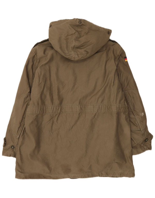 Vintage męska kurtka wojskowa z kapturem i kapturem UK 40 Large Khaki
