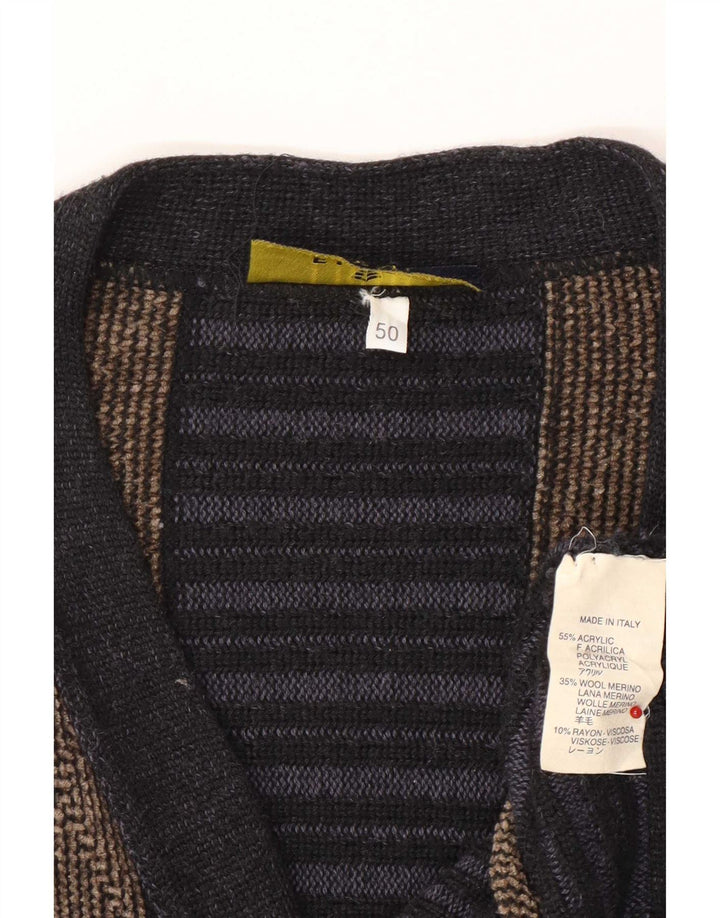 Męski sweter rozpinany Fiume IT 50 Średni granatowy Argyle/Diamentowy akryl
