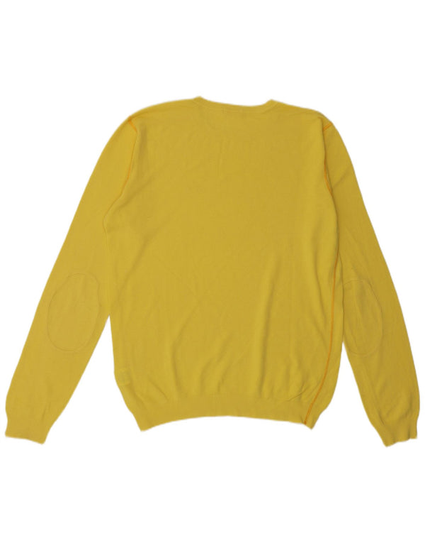 Męski sweter z okrągłym dekoltem Sun68 XL, żółta bawełna