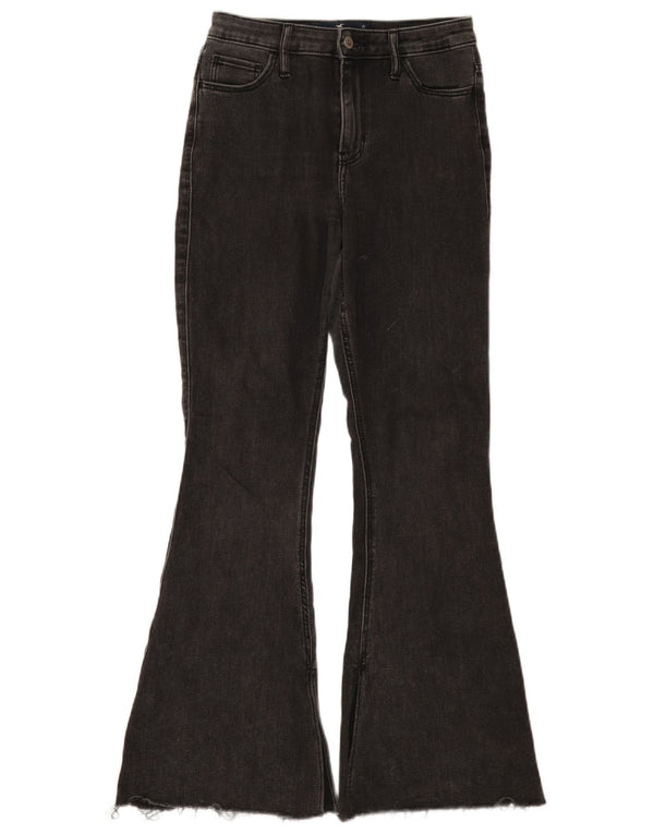 Damskie jeansy rozkloszowane z wysokim stanem Hollister W27 L31 Czarne bawełniane