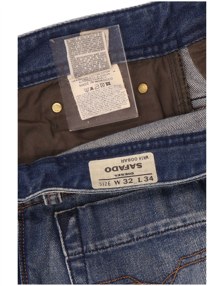 DIESEL Damskie proste dżinsy Safado w trudnej sytuacji W32 L34 Niebieska bawełna