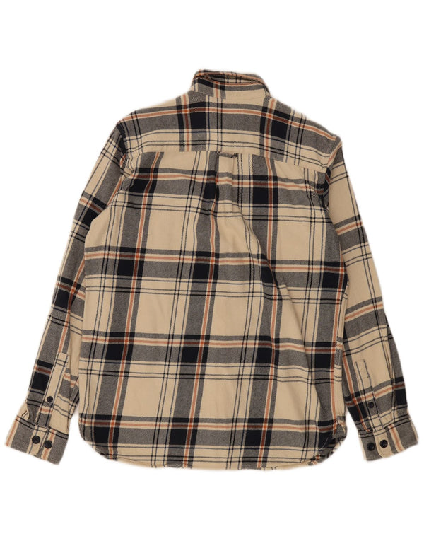 Koszula flanelowa męska Jack & Jones o regularnym kroju, mała, beżowa, bawełniana w kratkę