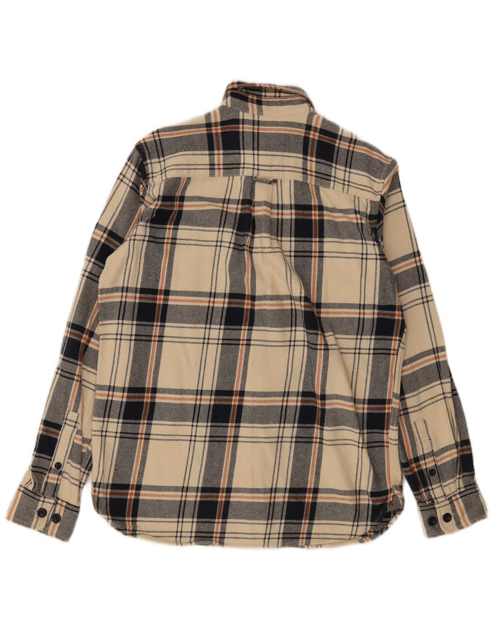 Koszula flanelowa męska Jack & Jones o regularnym kroju, mała, beżowa, bawełniana w kratkę