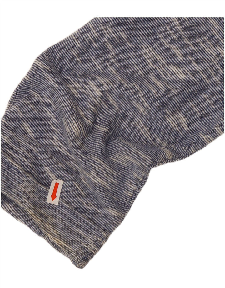 FAT FACE Womens Open Cardigan Sweater UK 12 Medium  Blue Flecked Cotton