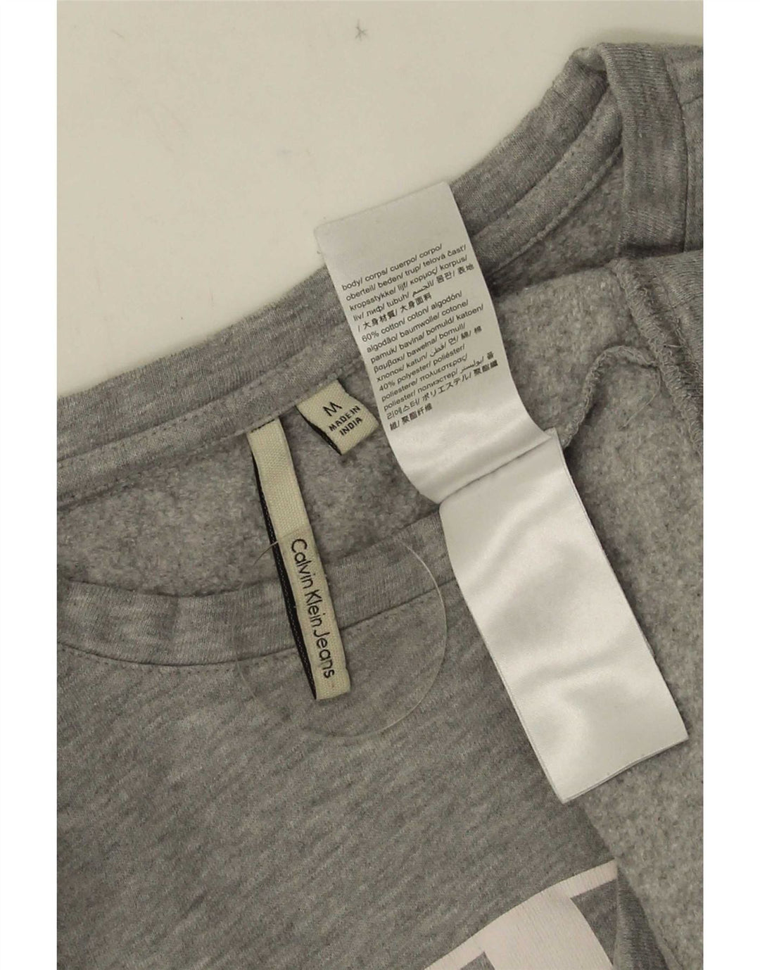 Męska bluza z grafiką Calvin Klein Jeans, średnioszara, bawełniana