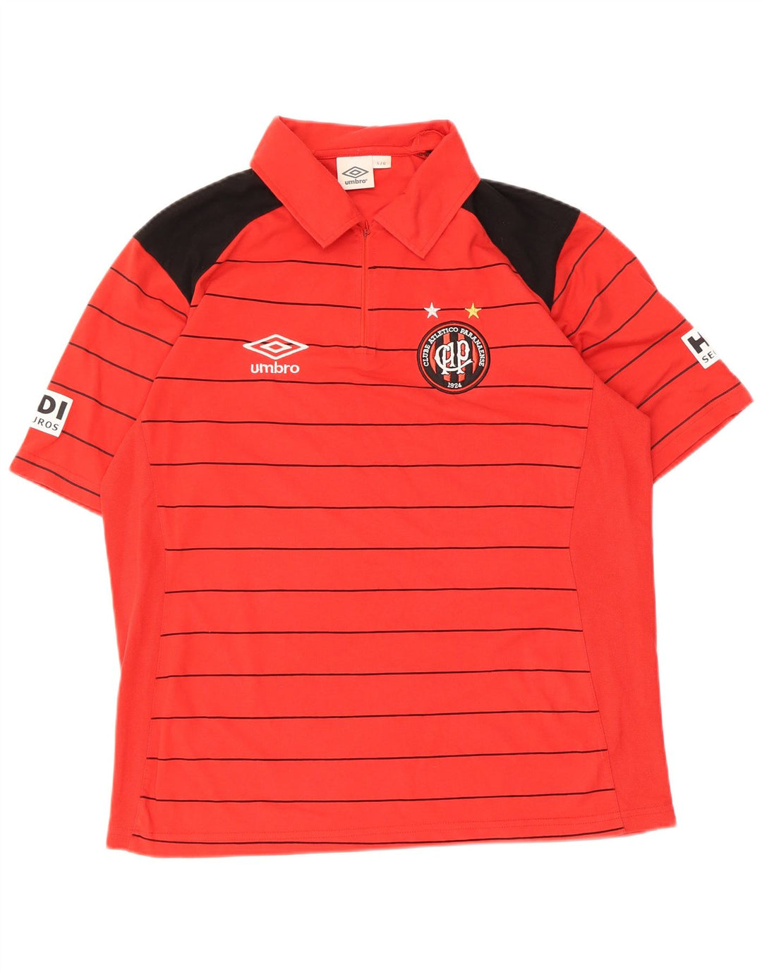 Męska koszulka polo Umbro z grafiką, duża, bawełniana w czerwone paski