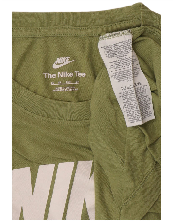 Męski T-shirt z grafiką NIKE Top XS, zielony, bawełniany