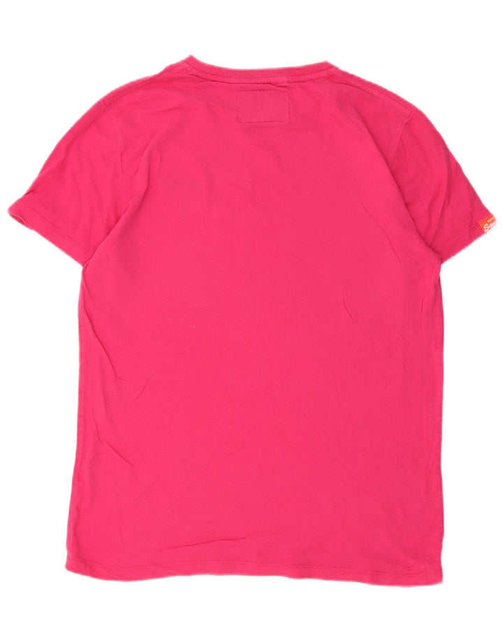 Damski T-shirt Superdry, duży, różowy, bawełniany