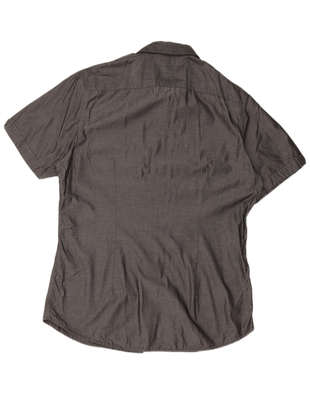 Męska koszula slim fit z krótkim rękawem CALVIN KLEIN, duża, szara, bawełniana