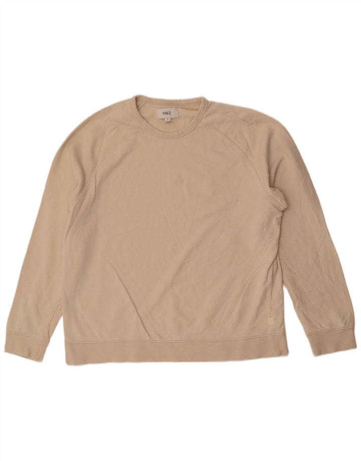Marks & Spencer Męski sweter XL, beżowy, bawełniany