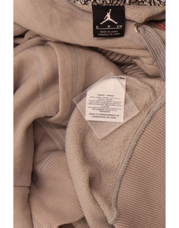 Męski sweter z kapturem i grafiką JORDAN, mały, szary, bawełniany