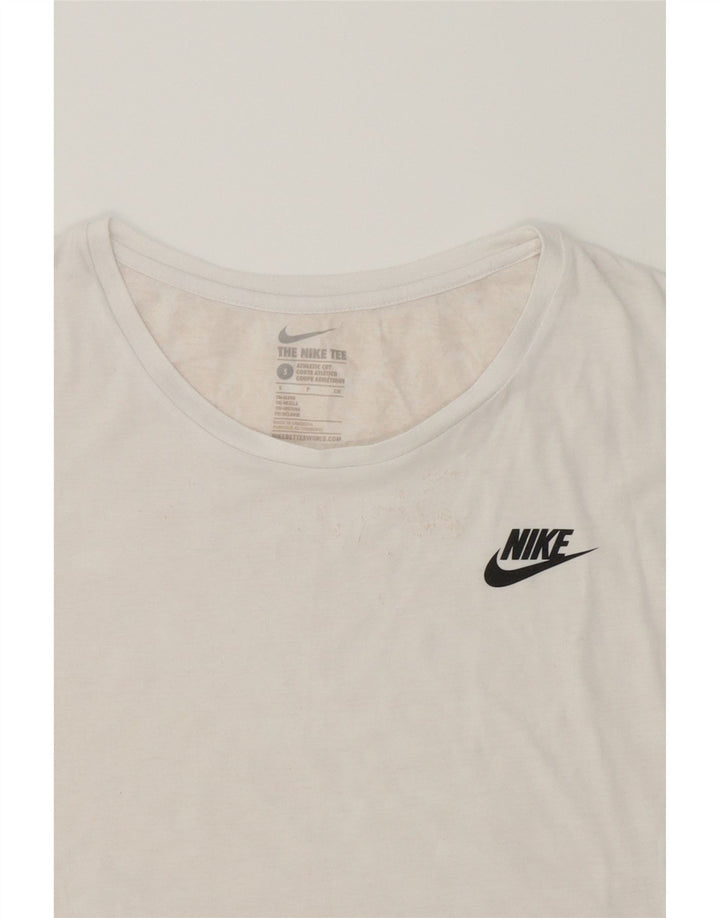 NIKE Womens Athletic Cut Oversized Graphic T-Shirt Top UK 10 Small White Vintage Nike and Second-Hand Nike from Messina Hembry 