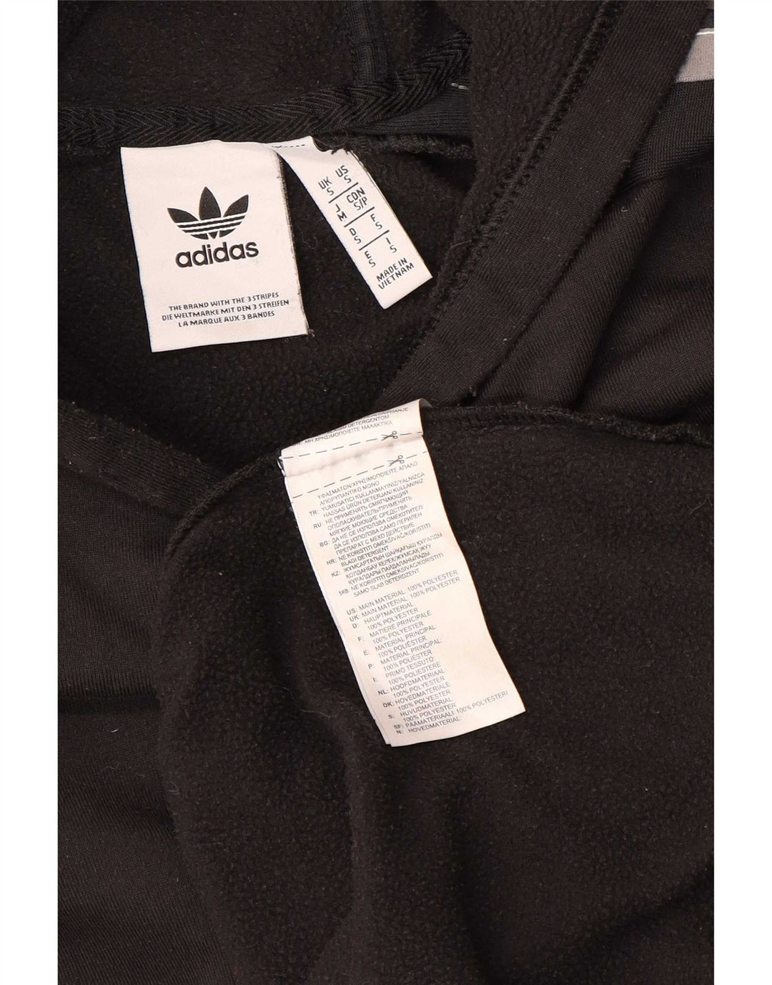 Męska bluza z kapturem Adidas z grafiką, mała, czarna, z blokami kolorów, z poliestru