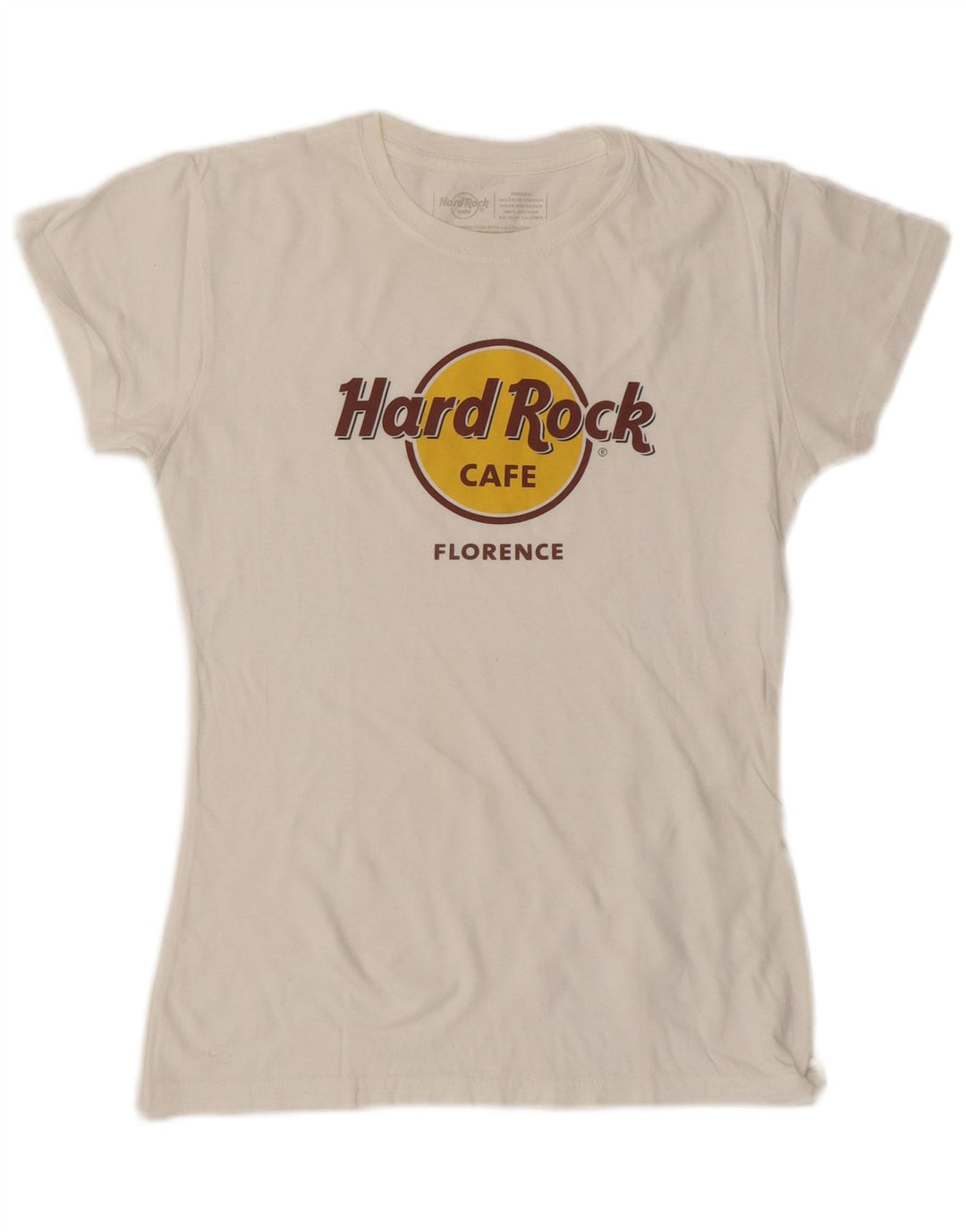 T-shirt damski HARD ROCK CAFE Florence Graphic Top UK 12 Średni biały