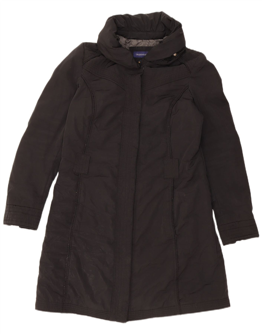 Damski płaszcz wiatrówka TRUSSARDI JEANS IT 44 Średni czarny poliester