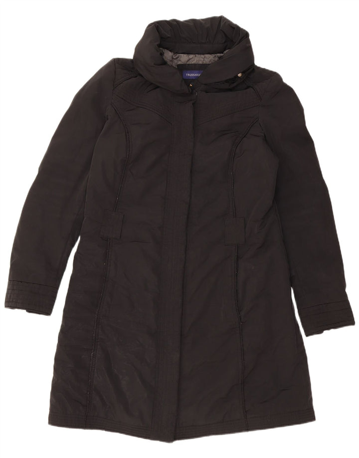Damski płaszcz wiatrówka TRUSSARDI JEANS IT 44 Średni czarny poliester