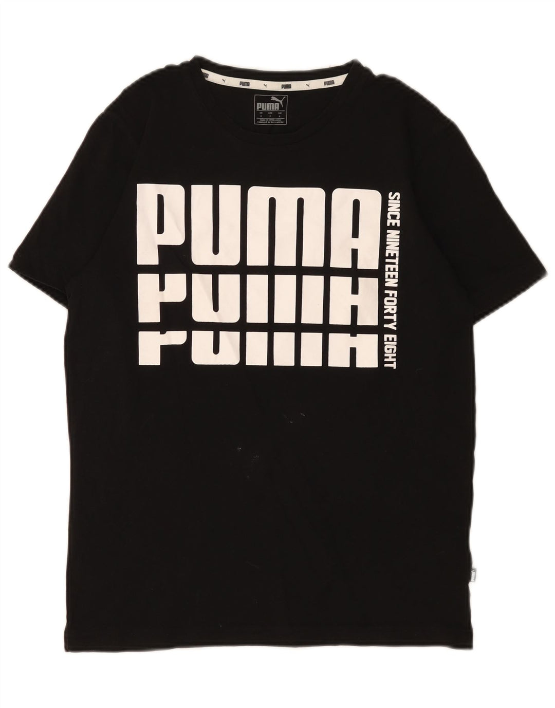 Męski T-shirt z grafiką Puma, mały, czarny, bawełniany