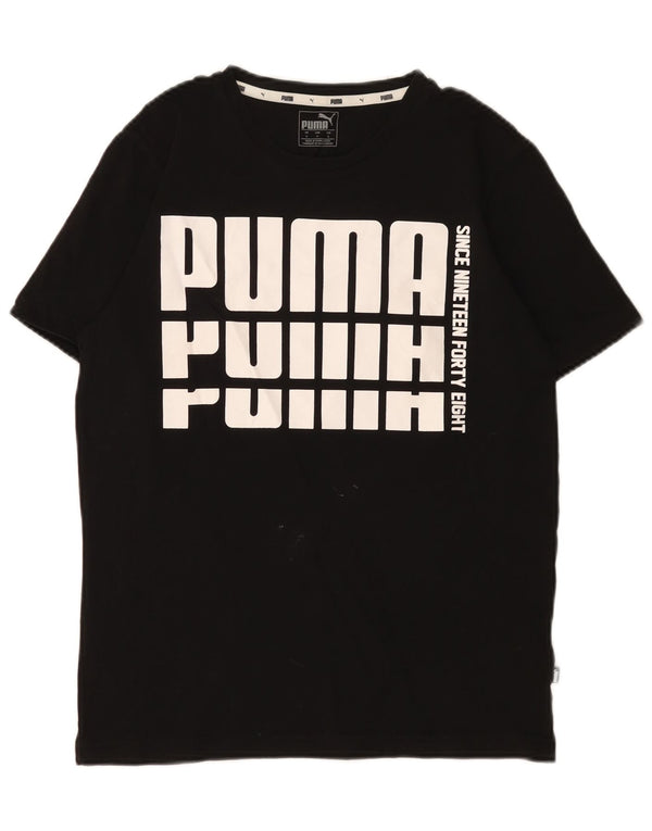 Męski T-shirt z grafiką Puma, mały, czarny, bawełniany