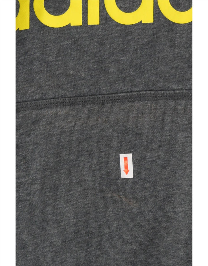 ADIDAS Boys Graphic Sweatshirt Jumper 13-14 Years Grey Cotton Vintage Adidas and Second-Hand Adidas from Messina Hembry 
