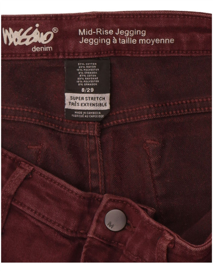 Damskie jeansy Jeggings MOSSIMO ze średnim stanem US 8 Medium W29 L28 Bordowa bawełna