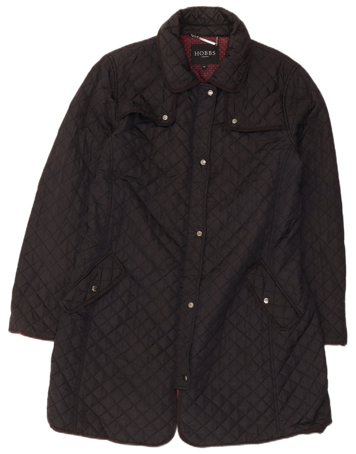 Damski pikowany płaszcz Hobbs UK 14, duży, czarny nylon