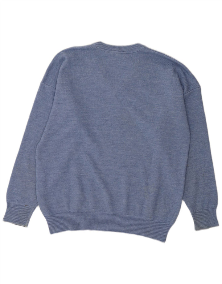 Lacoste Męski sweter z dekoltem w kształcie litery V, rozmiar 5, duży, niebieski, wełniany