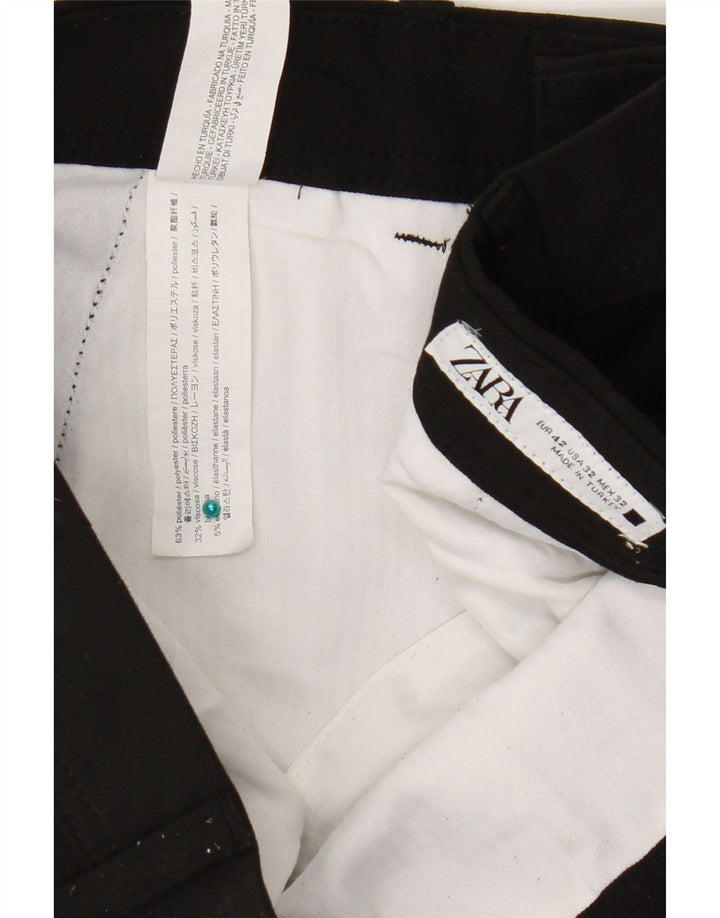 Męskie spodnie chino Zara EU 42 Large W32 L28 Czarny poliester
