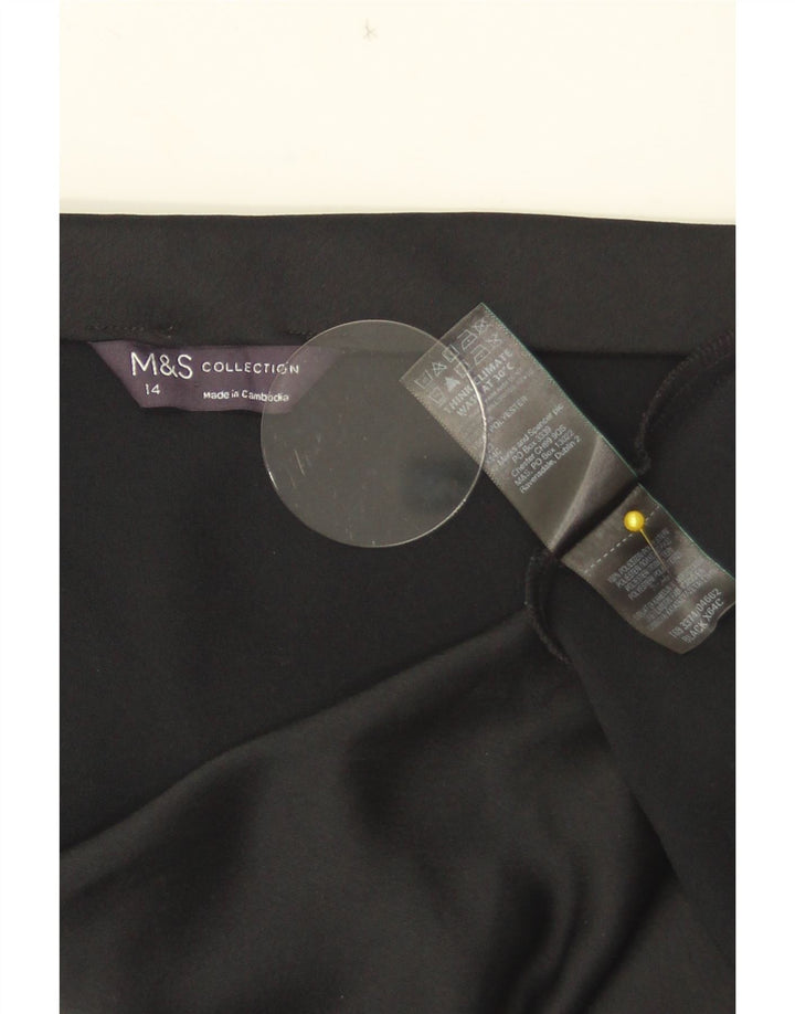 Marks & Spencer Damska spódnica w kształcie litery A UK 14, duża, W33, czarna, poliester