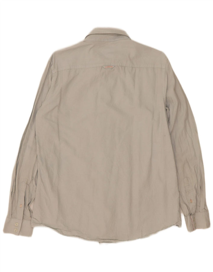 Crew Clothing Męska koszula slim fit, duża, niebieska, bawełniana