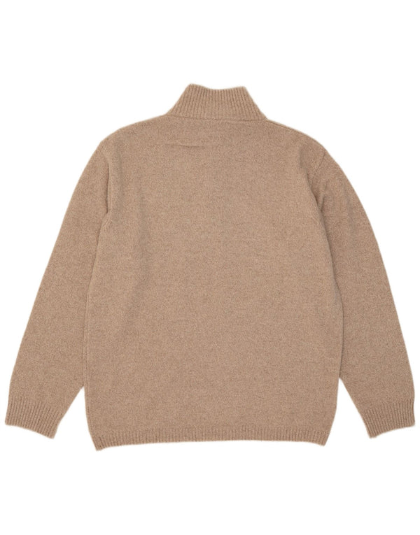 Marlboro Classics Męski sweter z zamkiem błyskawicznym 2XL Beżowa wełna