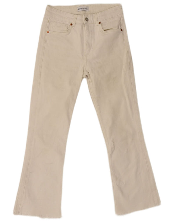 Damskie jeansy rozkloszowane Zara EU 38 Small W28 L26 Biała bawełna