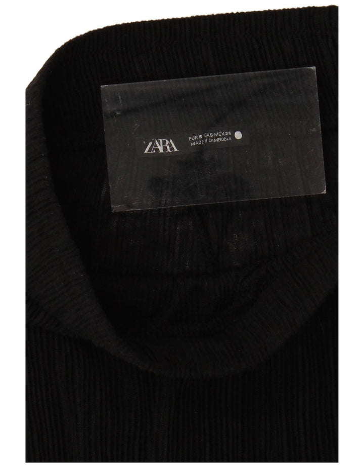 Damskie spodnie z szerokimi nogawkami Zara, małe W24 L31, czarne