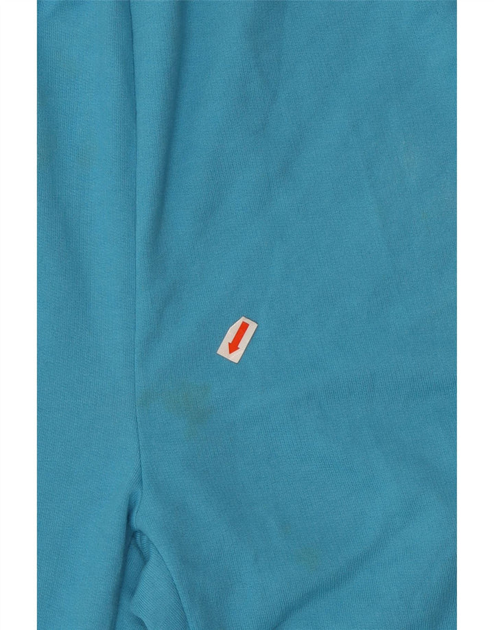 Pełny dres damski VINTAGE UK 14/16, duży niebieski kwiatowy poliester