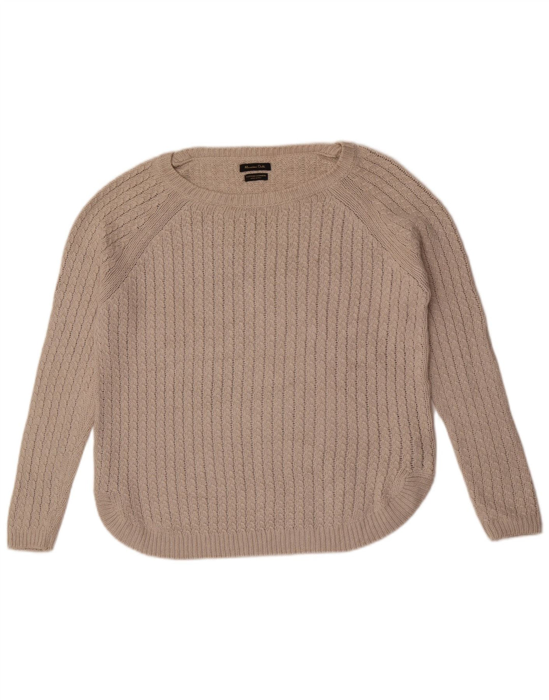 Sweter damski Massimo Dutti z dekoltem w łódkę, UK 14, średnioszary, bawełniany