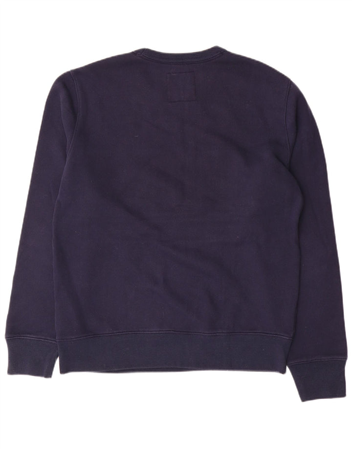 Męski sweter z grafiką Hollister, średni granatowy, blok kolorów