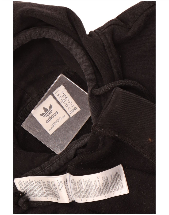 Damska bluza z kapturem Adidas UK 14 Średnia czarna bawełna