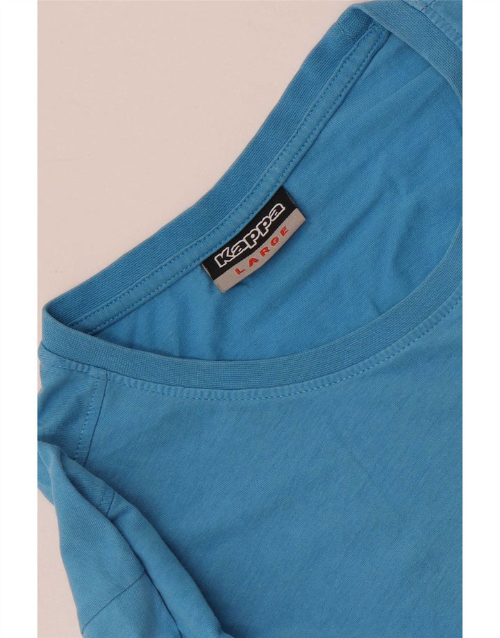 Męski T-shirt z grafiką Kappa, duży, niebieski