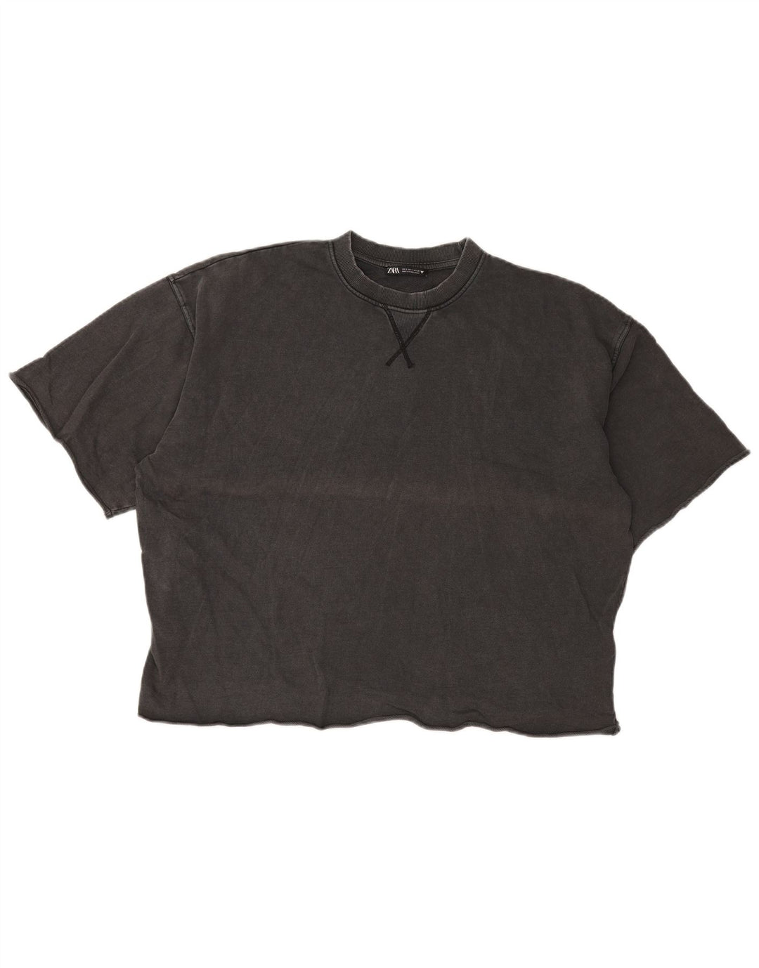 Damska koszulka oversize Zara Top UK 10 Small, szara bawełna