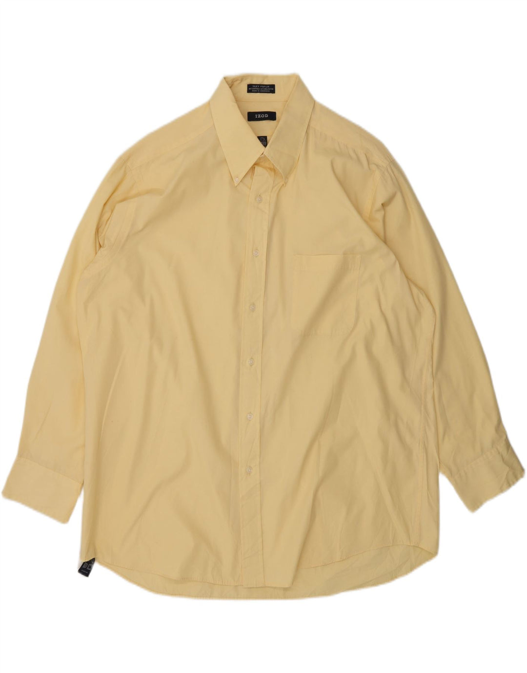 IZOD Mens Shirt Size 17 1/2 XL Yellow Cotton Vintage Izod and Second-Hand Izod from Messina Hembry 