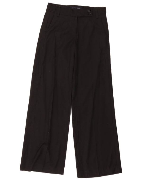 Damskie spodnie garniturowe z szeroką nogawką French Connection UK 8 Small W32 L34 Czarne