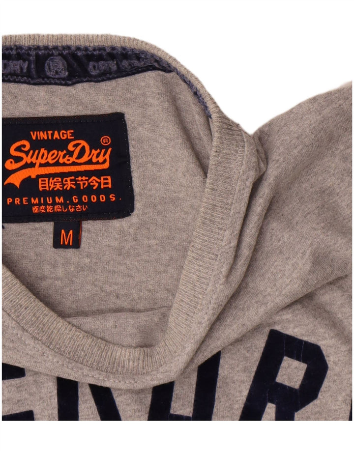 Męski T-shirt z grafiką Superdry, średnioszary, bawełniany