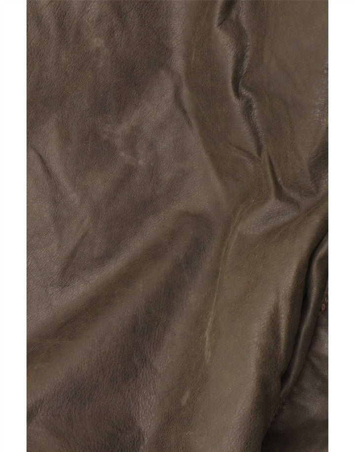 Vintage męski płaszcz skórzany IT 50 Large Khaki