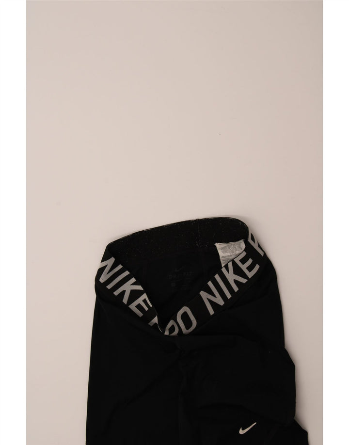 NIKE Womens Graphic Leggings UK 10 Small Black Polyester Vintage Nike and Second-Hand Nike from Messina Hembry 