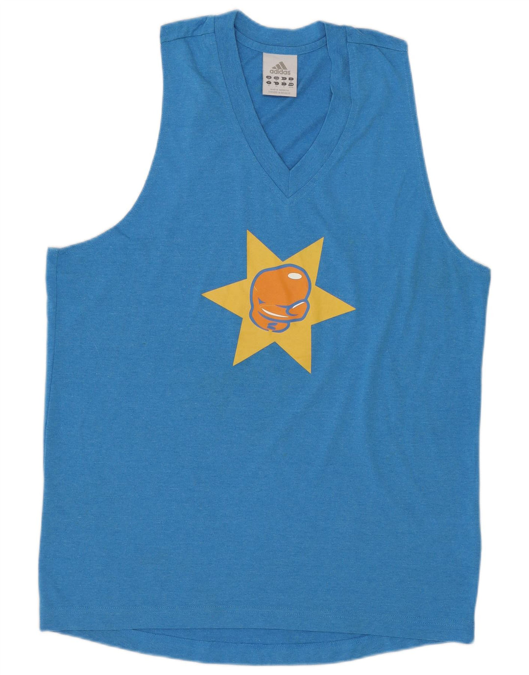 Męska kamizelka z grafiką ADIDAS, średni niebieski poliester