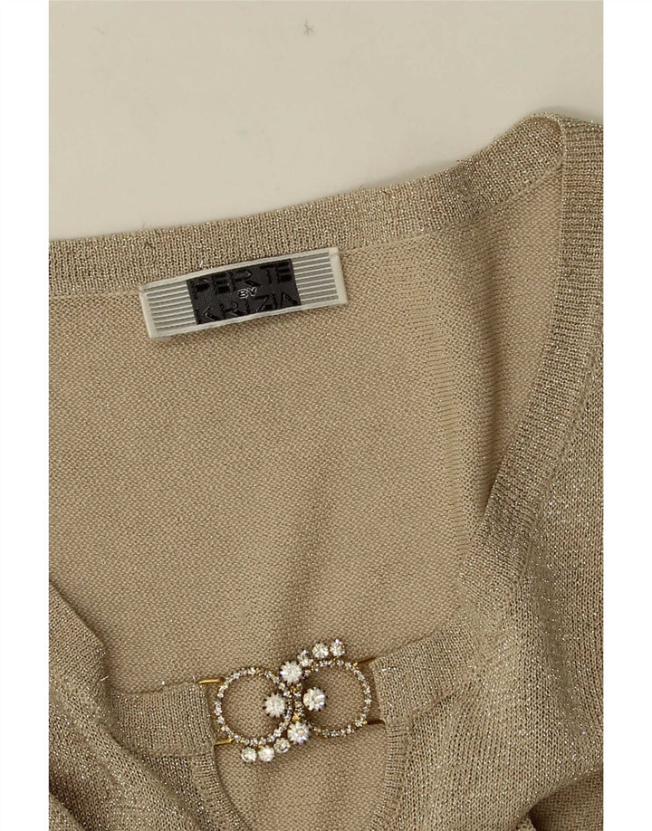 Damski top Perte by Krizia z rękawem 3/4, UK 12, średni beż