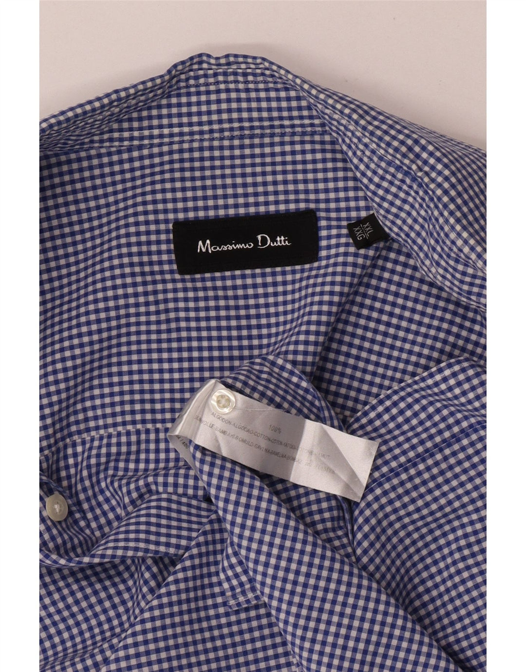 Koszula męska Massimo Dutti 2XL, niebieska bawełniana kratka