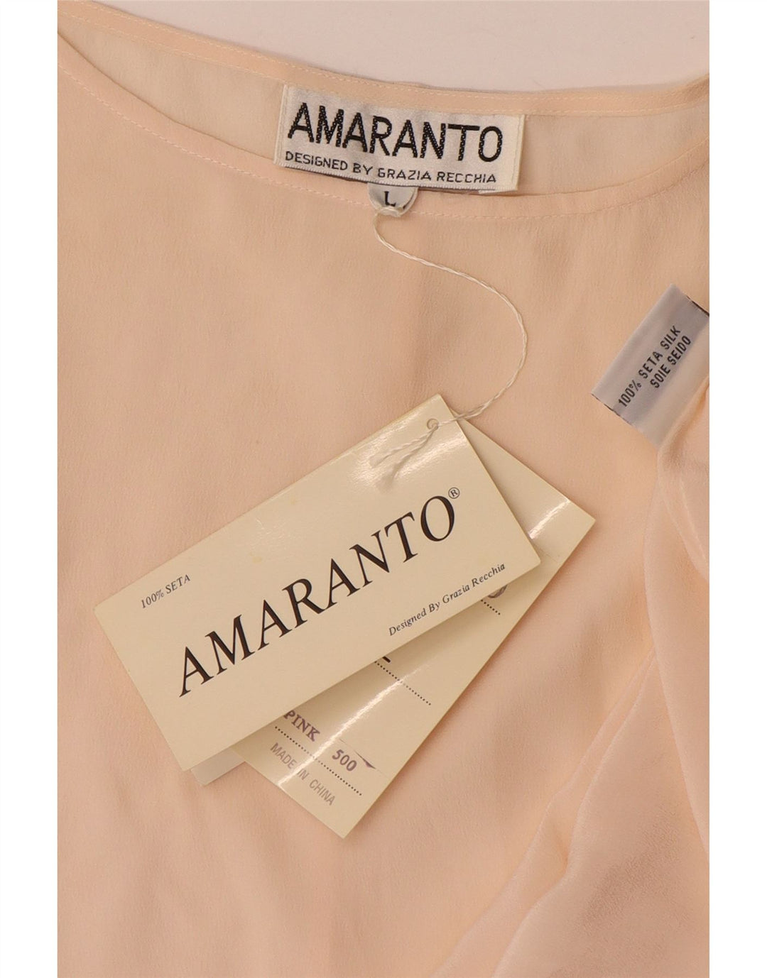 Damska bluzka oversize Amaranto UK 16 Large Beżowy jedwab