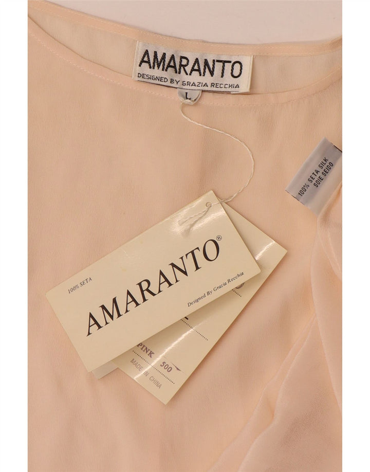 Damska bluzka oversize Amaranto UK 16 Large Beżowy jedwab