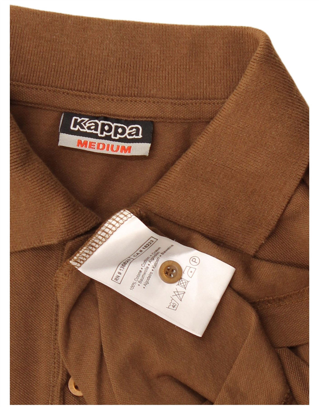 Męska koszulka polo Kappa, bawełniana, średnio brązowa