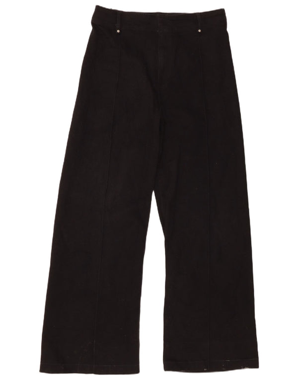 Damskie spodnie codzienne z szerokimi nogawkami Zara EU 44 XL W34 L30 Czarna bawełna